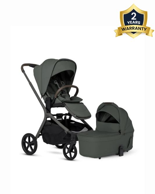 Silver Cross Breez Stroller & Carry Cot Travel System-Pewter