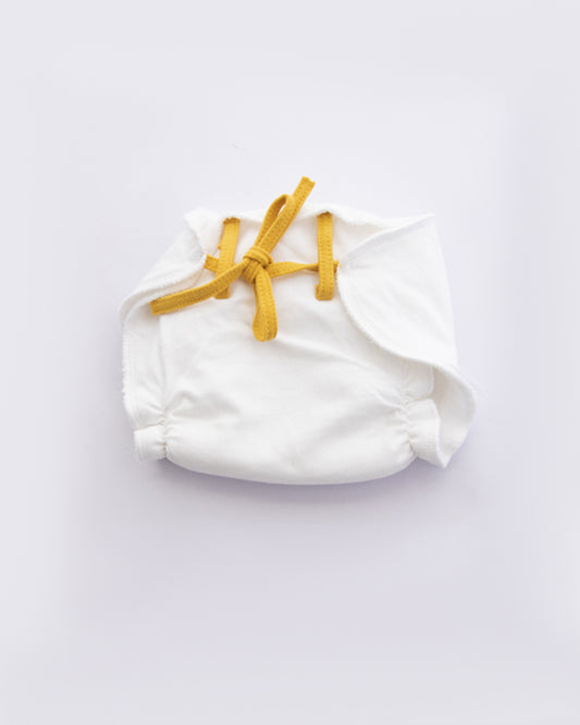 Yellow Doodle Yellow Hearts Dry Cloth Nappy-100% Premium Organic Cotton-Washable & Reusable-Pack of 2