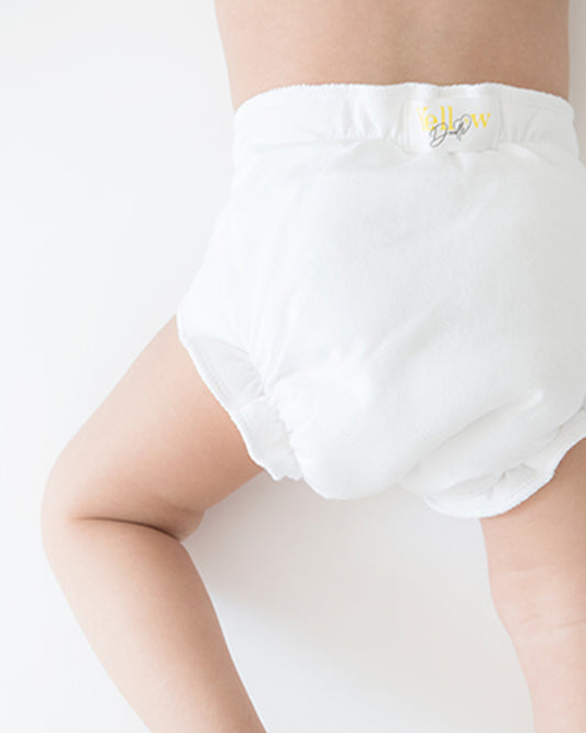 Yellow Doodle Fairy Dust Dry Cloth Nappy-100% Premium Organic Cotton-Washable & Reusable-Pack of 2