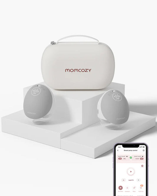 Momcozy M9 Double Wearable Electric Breast Pump-3rd-Gen Motor for Superior Performance-Multiple Modes-15 Levels-Flange Size-24mm-Quill Grey