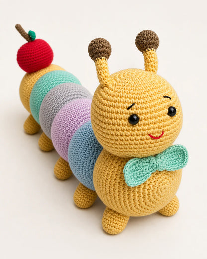 Babble Wrap Crochet Caterpillar Soft Toy-Handmade with Premium Yarn-Non-toxic-For Newborn