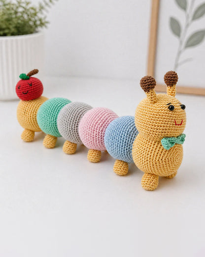Babble Wrap Crochet Caterpillar Soft Toy-Handmade with Premium Yarn-Non-toxic-For Newborn