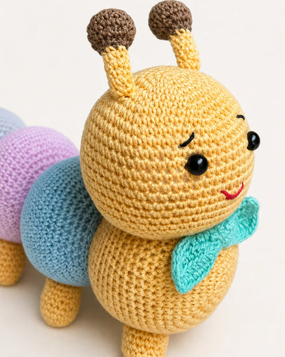 Babble Wrap Crochet Caterpillar Soft Toy-Handmade with Premium Yarn-Non-toxic-For Newborn
