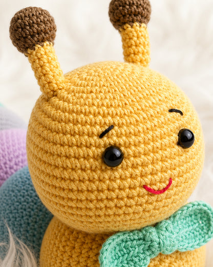 Babble Wrap Crochet Caterpillar Soft Toy-Handmade with Premium Yarn-Non-toxic-For Newborn