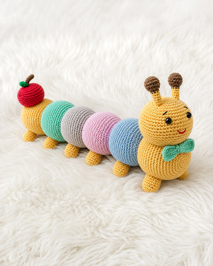 Babble Wrap Crochet Caterpillar Soft Toy-Handmade with Premium Yarn-Non-toxic-For Newborn