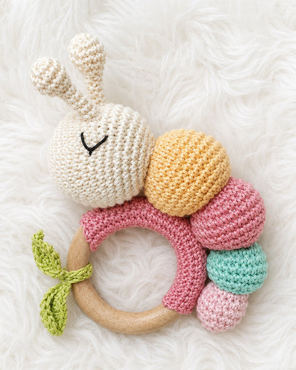 Babble Wrap Cuddle Crawl Sunshine Crochet Rattle Toy-Teething Relief & Easy to Grasp-For Infants
