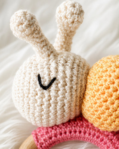 Babble Wrap Cuddle Crawl Sunshine Crochet Rattle Toy-Teething Relief & Easy to Grasp-For Infants