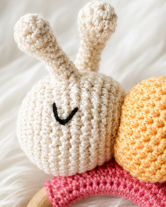Babble Wrap Cuddle Crawl Sunshine Crochet Rattle Toy-Teething Relief & Easy to Grasp-For Infants