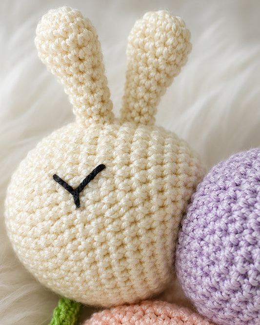 Babble Wrap Cuddle Crawl Blossom Crochet Rattle Toy-Teething Relief & Easy to Grasp-For Infants