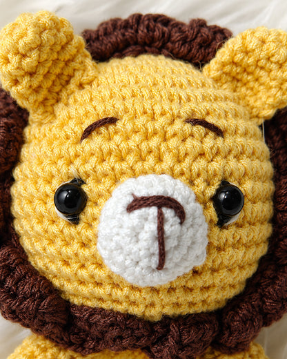 Babble Wrap Lion Crochet Rattle Toy-Teething Relief & Easy to Grasp-For Infants