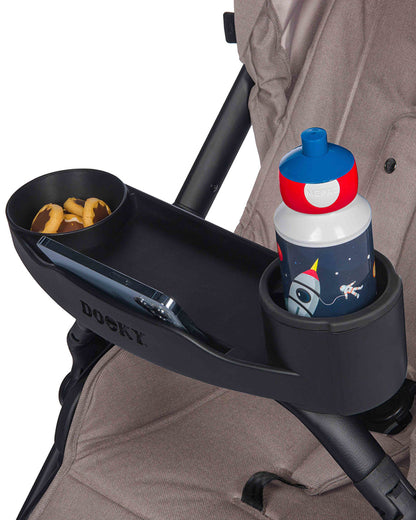 Dooky Universal Stroller Snack & Activity Tray-Easy To Attach & Clean-Black