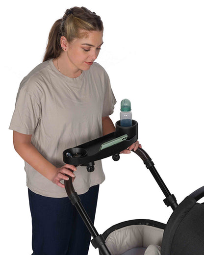 Dooky Universal Stroller Snack & Activity Tray-Easy To Attach & Clean-Black