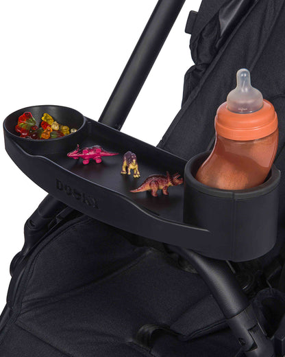 Dooky Universal Stroller Snack & Activity Tray-Easy To Attach & Clean-Black
