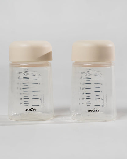Spectra Breast Milk Storage Bottles-With Airtight Cap & Easy to Read Milk Scale-160 ml-Pack of 2