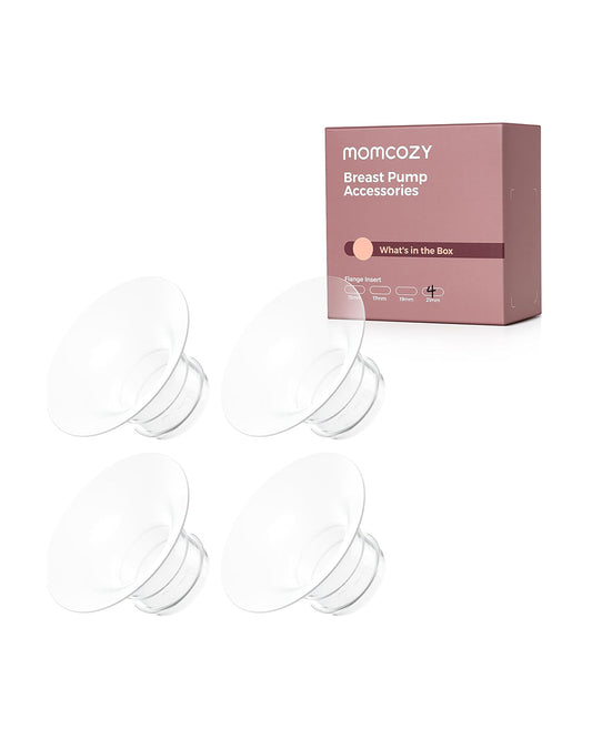 Momcozy Flange Insert 21mm - For M5 Wearable Breast Pump - Soft Silicone - Comfortable Fit - Pack of 4