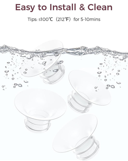 Momcozy Flange Insert 21mm - For M5 Wearable Breast Pump - Soft Silicone - Comfortable Fit - Pack of 4