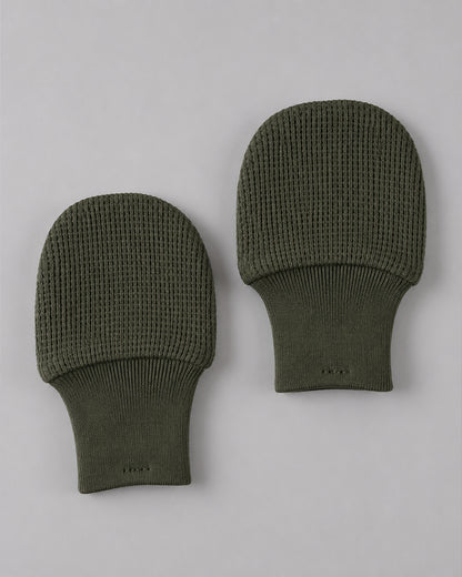 Twingle 100% Organic Cotton Cap, Booties & Mittens Set-Snug Cap-Mittens & Booties-with Soft Elasticated Cuffs for Secure Fit-Solid-Forest Green-For Infants