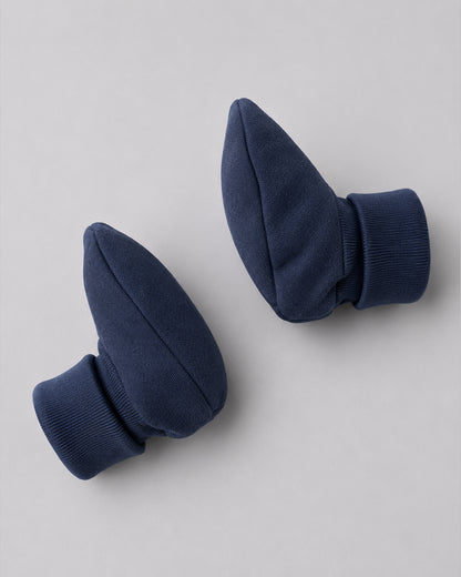 Twingle 100% Organic Cotton Cap, Booties & Mittens Set-Snug Cap-Mittens & Booties-with Soft Elasticated Cuffs for Secure Fit-Solid-Blue-For Infants