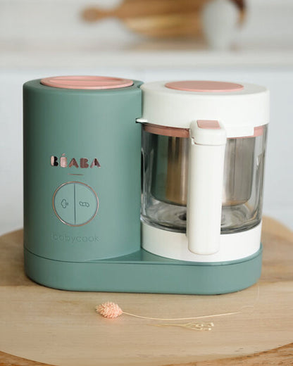 Beaba Babycook Neo 6 in 1 Baby Food Processor-Steam Cooker, Blender, Bottle Warmer & Sterilizer with 1250ml Glass Bowl-Eucalyptus
