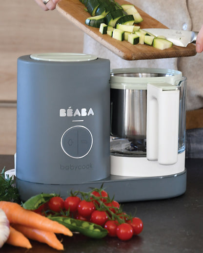 Beaba Babycook Neo 6 in 1 Baby Food Processor-Steam Cooker, Blender, Bottle Warmer & Sterilizer with 1250ml Glass Bowl-Mineral