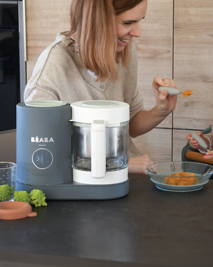 Beaba Babycook Neo 6 in 1 Baby Food Processor-Steam Cooker, Blender, Bottle Warmer & Sterilizer with 1250ml Glass Bowl-Mineral