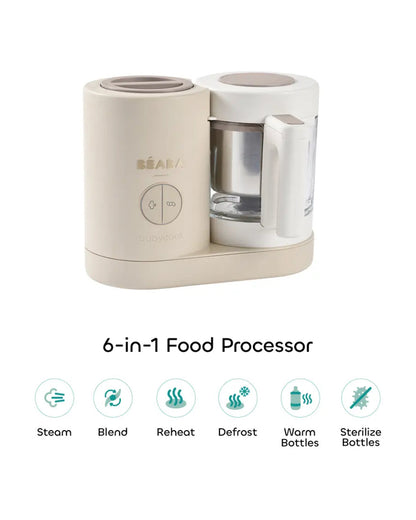 Beaba Babycook Neo 6 in 1 Baby Food Processor-Steam Cooker, Blender, Bottle Warmer & Sterilizer with 1250ml Glass Bowl-Clay