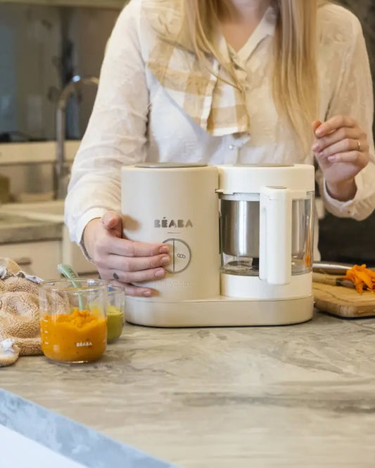 Beaba Babycook Neo 6 in 1 Baby Food Processor-Steam Cooker, Blender, Bottle Warmer & Sterilizer with 1250ml Glass Bowl-Clay