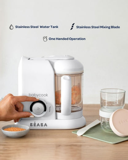 Beaba Babycook Solo Multi-functional Baby Food Processor-Compact All-in-One Steam Cooker, Blender & Sterilizer with 1100ml Bowl-Rosegold