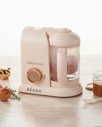 Beaba Babycook Solo Multi-functional Baby Food Processor-Compact All-in-One Steam Cooker, Blender & Sterilizer with 1100ml Bowl-Rosegold