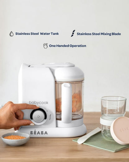 Beaba Babycook Solo Multi-functional Baby Food Processor-Compact All-in-One Steam Cooker, Blender & Sterilizer with 1100ml Bowl-Dark Grey