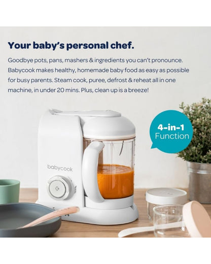 Beaba Babycook Solo Multi-functional Baby Food Processor-Compact All-in-One Steam Cooker, Blender & Sterilizer with 1100ml Bowl-Dark Grey