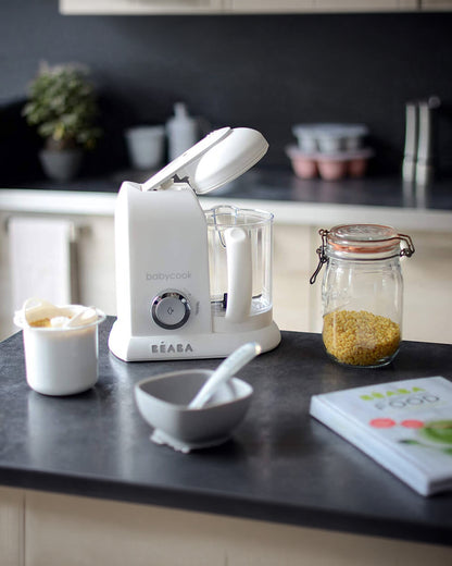 Beaba Babycook Solo Pasta & Rice Cooker Attachment for Starchy Baby Food like Dal, Rice, Pasta-Holds 750g Cooked Grains-White