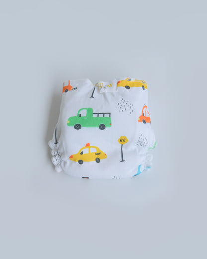 Yellow Doodle All Colours Dry Cloth Nappy-100% Premium Organic Cotton-Washable & Reusable-Pack of 5