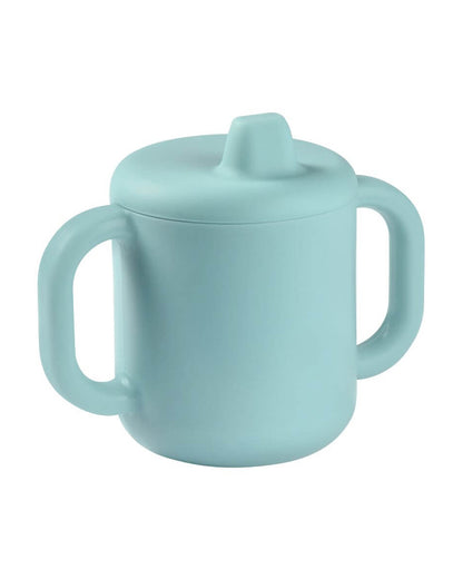 Beaba Silicone Learning Baby Cup-Removable Spout with Easy-Grip Handles & Leak Resistant Design-Blue-170ml