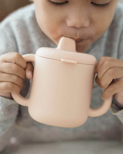 Beaba Silicone Learning Baby Cup-Removable Spout with Easy-Grip Handles & Leak Resistant Design-Pink-170ml