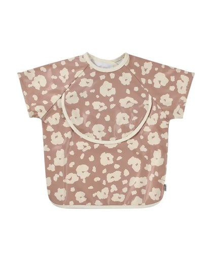 Beaba 2-in-1 Waterproof Bib-With Detachable Sleeves & Foldable Food Catcher Pocket-Savannah Bloom-4M+