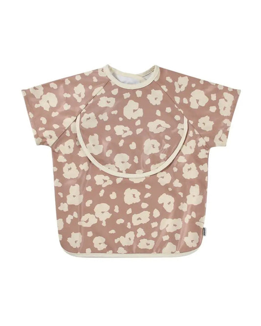 Beaba 2-in-1 Waterproof Bib-With Detachable Sleeves & Foldable Food Catcher Pocket-Savannah Bloom-4M+