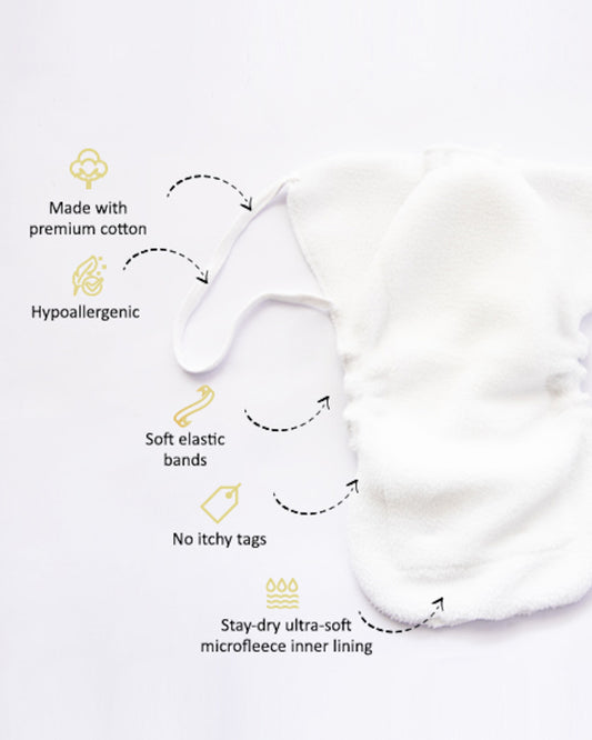 Yellow Doodle All Colours Dry Cloth Nappy-100% Premium Organic Cotton-Washable & Reusable-Pack of 5