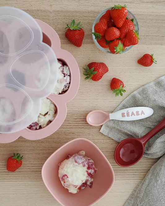 Beaba 2nd Stage Spoon and Fork Set-Ultra Soft Tip & Gum Friendly-Ergonomic Handles-Pack of 10-8M+