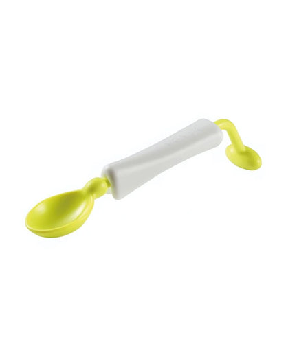Beaba 360° Training Spoon-Short and Round Rotating Handle-Gentle on Gums-Neon-8M+