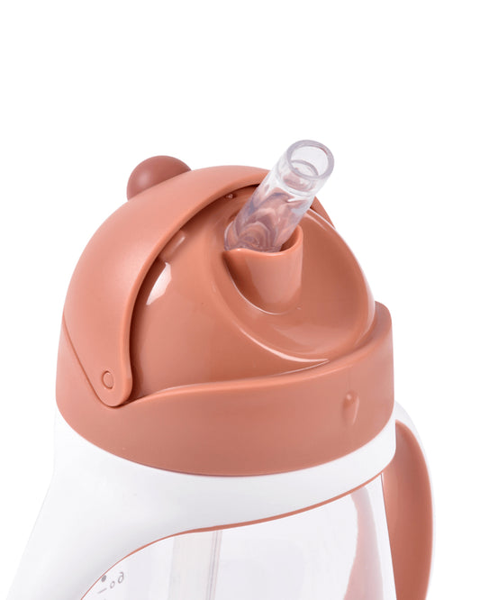 Beaba 2-in-1 Baby Straw Sipper-Anti-spill with Removeable Handles-100% Waterproof-Terracota-300ml-8M+