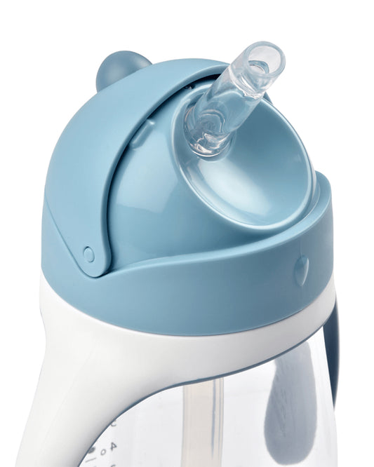 Beaba 2-in-1 Baby Straw Sipper-Anti-spill with Removeable Handles-100% Waterproof-Windy Blue-300ml-8M+