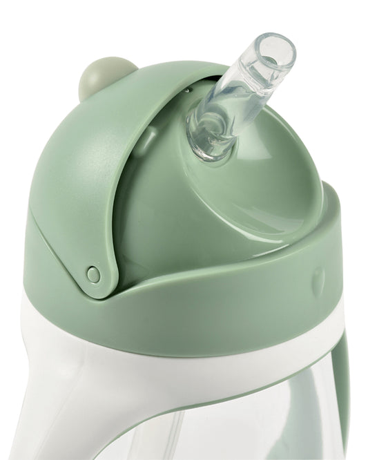 Beaba 2-in-1 Baby Straw Sipper-Anti-spill with Removeable Handles-100% Waterproof-Sage Green-300ml-8M+