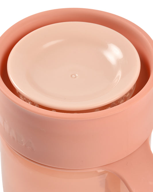 Beaba 360° Baby Learning Cup-With Anti-Drip Disc & Patented Anti-Leak System-Pink-340 ml-12M+