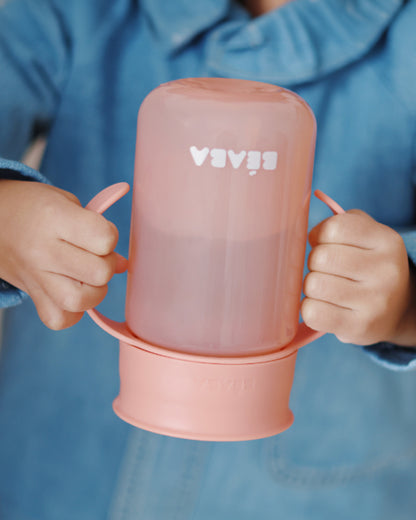 Beaba 360° Baby Learning Cup-With Anti-Drip Disc & Patented Anti-Leak System-Pink-340 ml-12M+