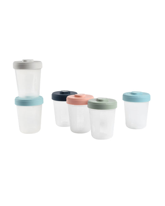Beaba Toodler Food Storage Container-Airtight Interlocking Stackable Container-Microwave & Freezer Safe-Assorted Color-Pack of 6-250ml