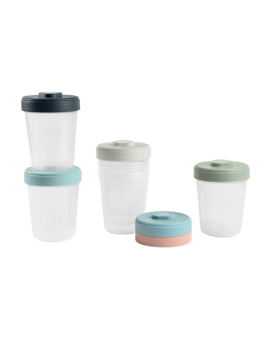 Beaba Toodler Food Storage Container-Airtight Interlocking Stackable Container-Microwave & Freezer Safe-Assorted Color-Pack of 6-250ml