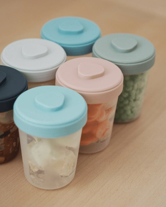 Beaba Toodler Food Storage Container-Airtight Interlocking Stackable Container-Microwave & Freezer Safe-Assorted Color-Pack of 6-250ml