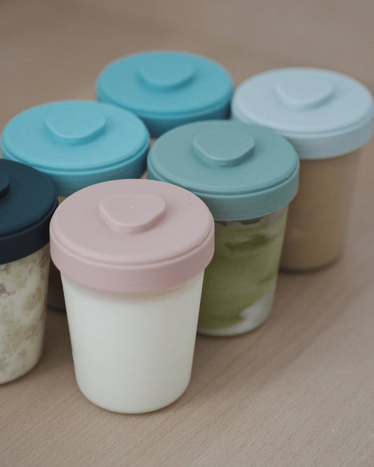 Beaba Toodler Food Storage Container-Airtight Interlocking Stackable Container-Microwave & Freezer Safe-Assorted Color-Pack of 6-250ml
