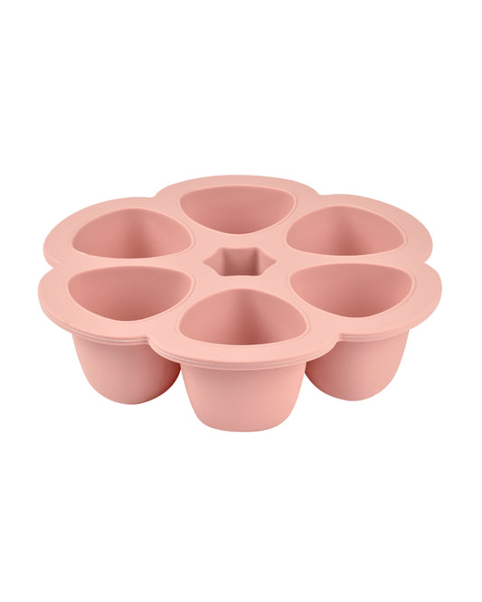 Beaba Silicone Multiportion Tray-Food Jar-Airtight Lid-Freezer & Microwave Safe-Vintage Pink